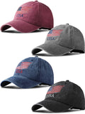 USA Flag Patriotic Baseball Cap 4-Pack